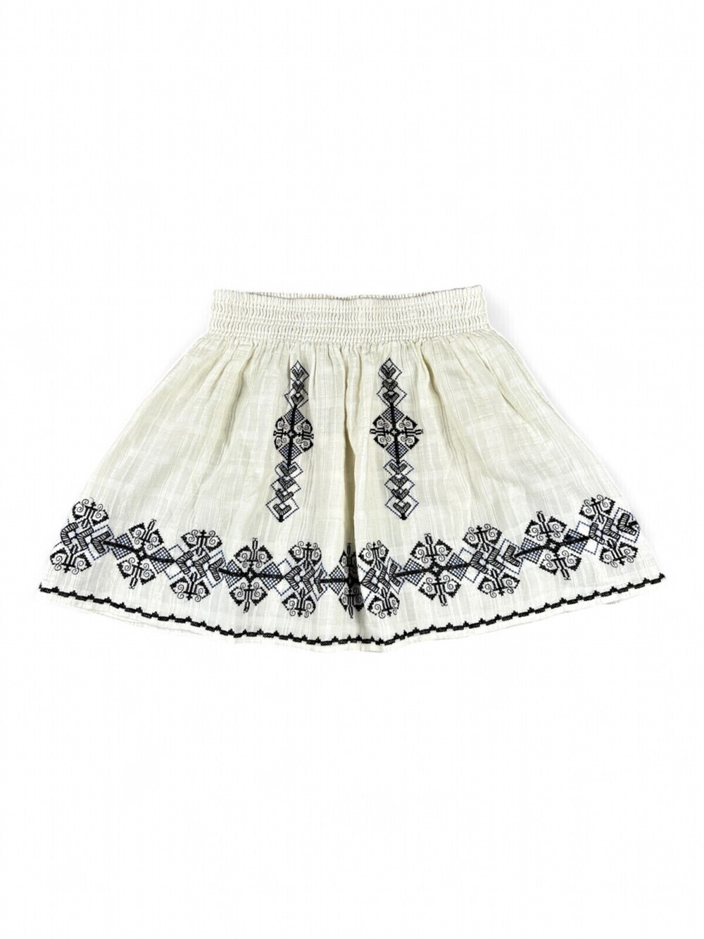 Joie Embroidered Smocked Waist Mini Skirt S